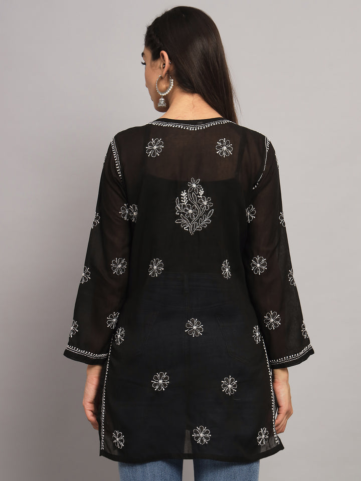 Women Hand Embroidered Chikankari Cotton Kurti PC3595