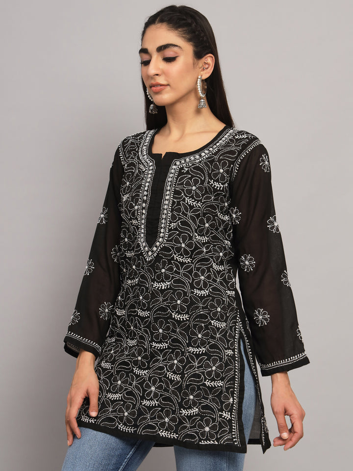 Women Hand Embroidered Chikankari Cotton Kurti PC3591