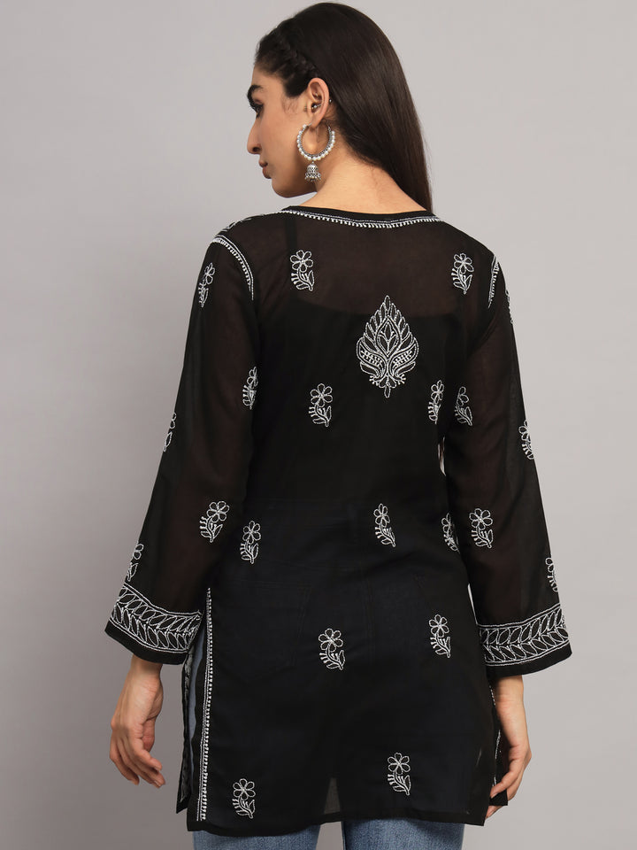 Women Hand Embroidered Chikankari Cotton Kurti PC3591