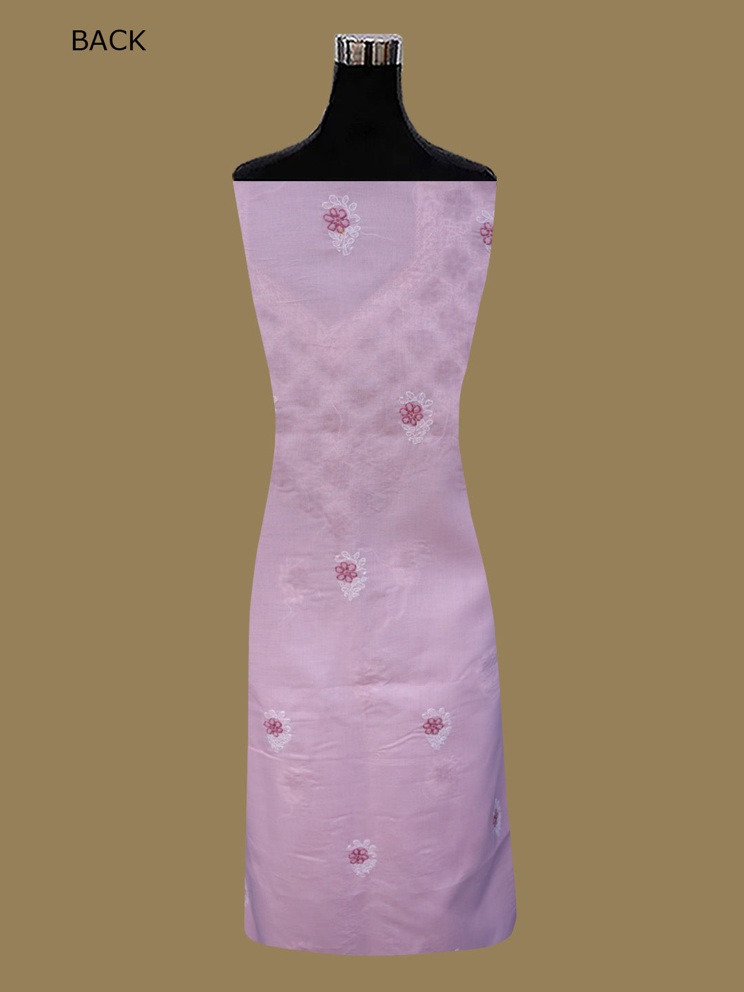 Women Hand Embroidered Chikankari Cotton Dressmaterial PCSCU00102FS-Pink