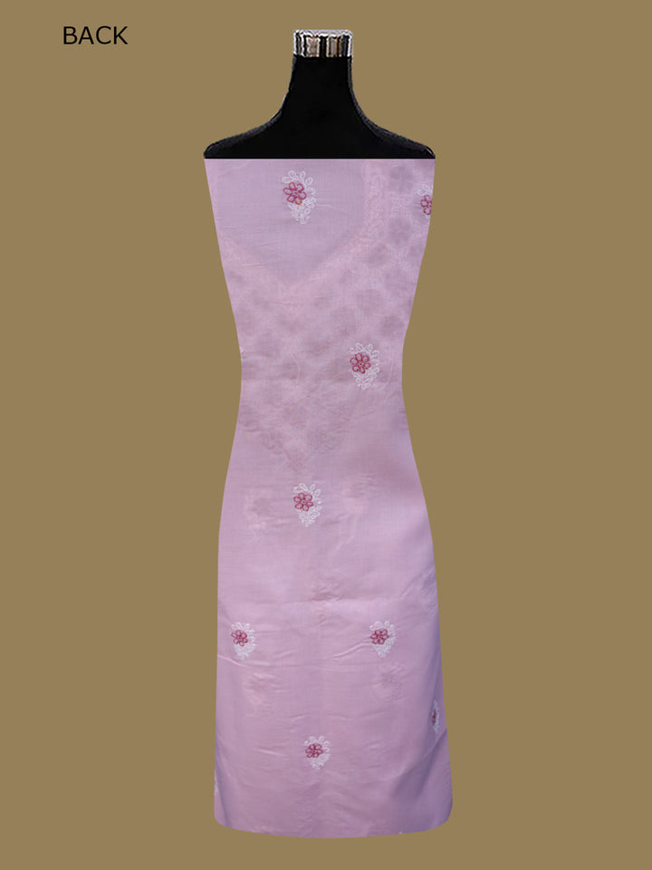 Women Hand Embroidered Chikankari Cotton Dressmaterial PCSCU00102FS-Pink