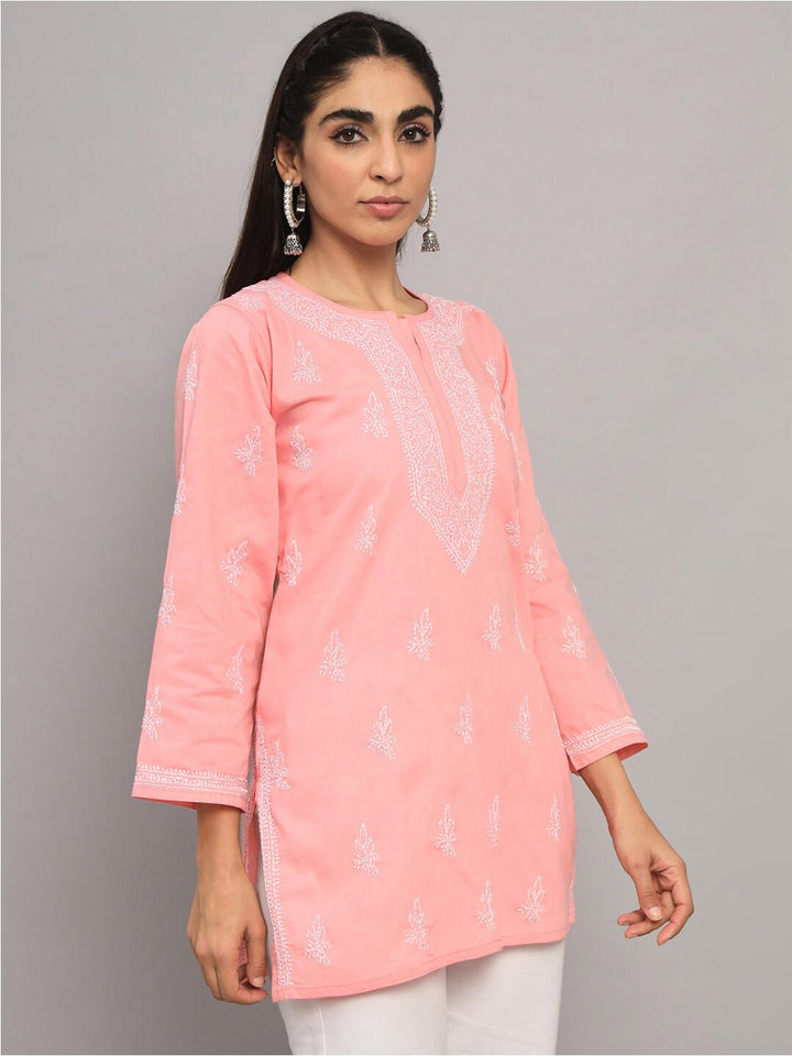 Women Hand Embroidered Chikankari Cotton Kurti PC3602