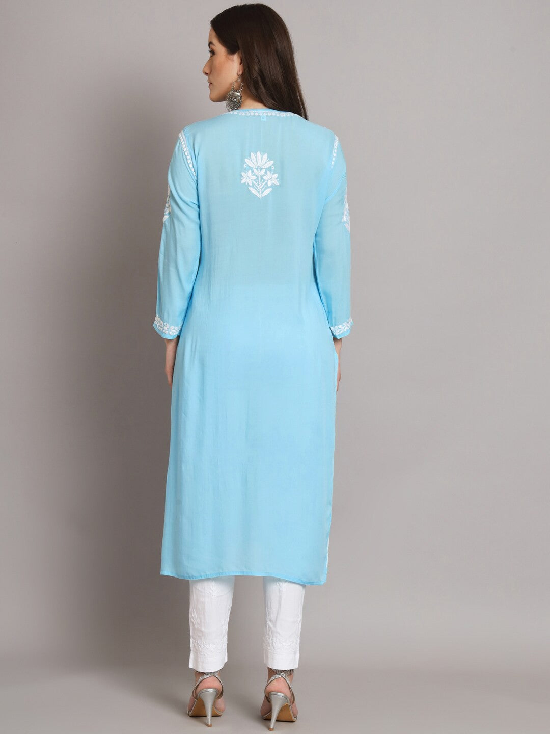 Women Hand Embroidered Chikankari Modal Straight Kurta- PC3659