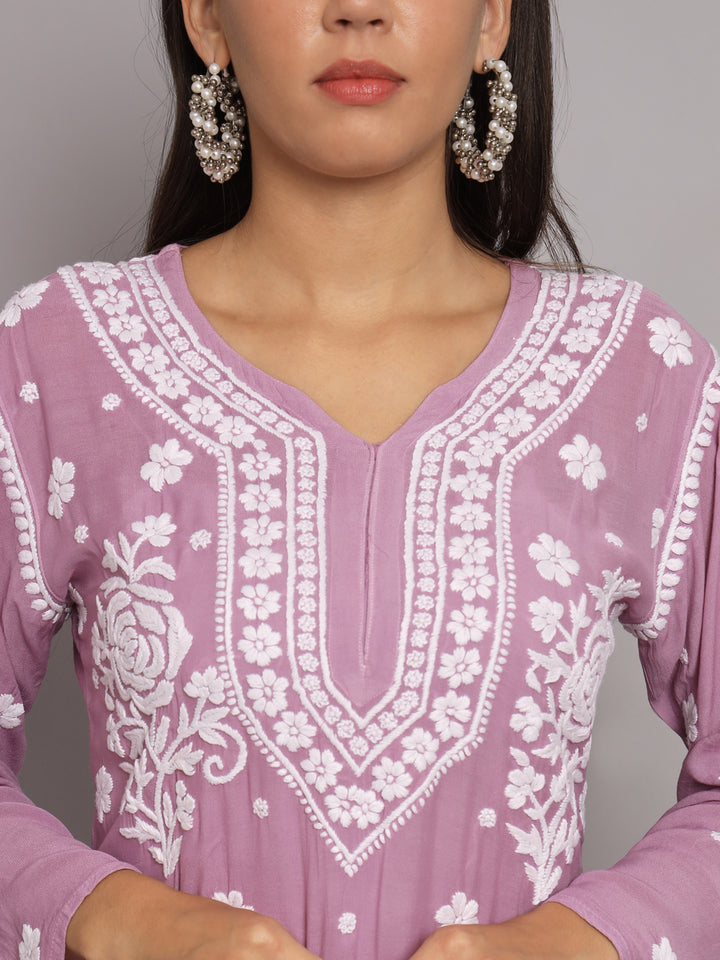 Women Hand Embroidered Chikankari Muslin kurta set PC3686