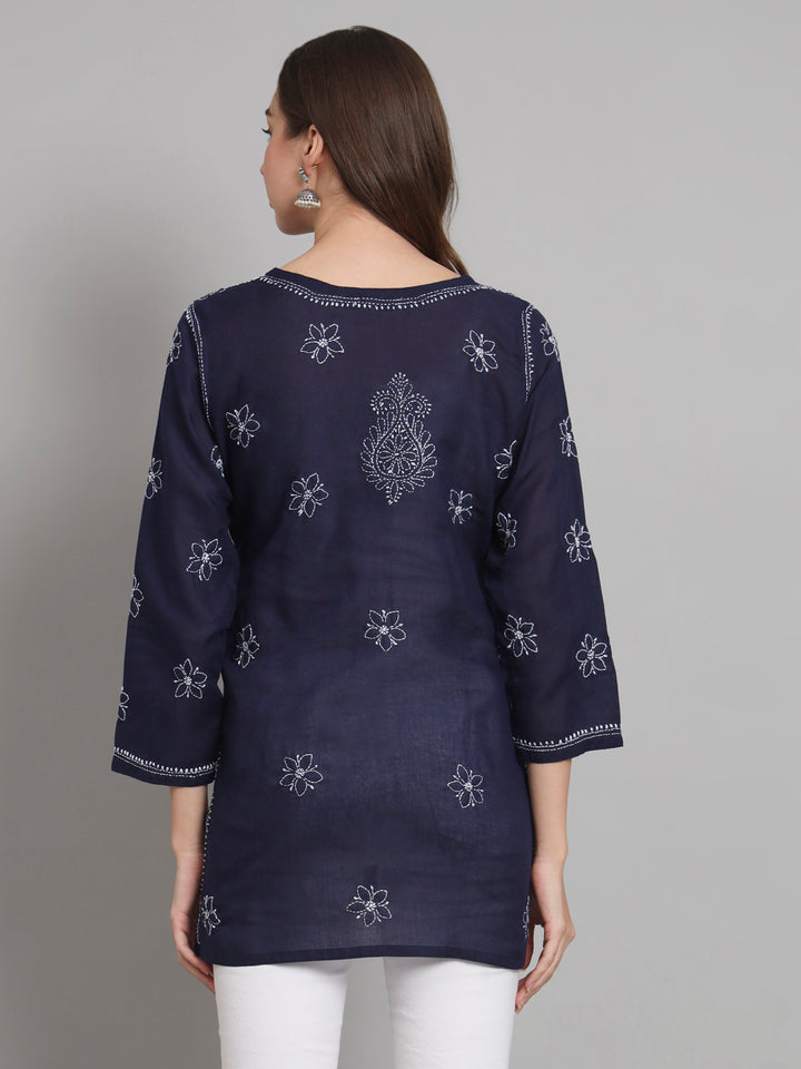 Women Hand Embroidered Chikankari Cotton Kurti PC3591