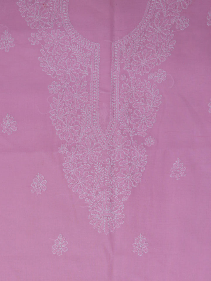 Women Hand Embroidered Cotton Chikankari Dress Material PCSCU00104FS Pink