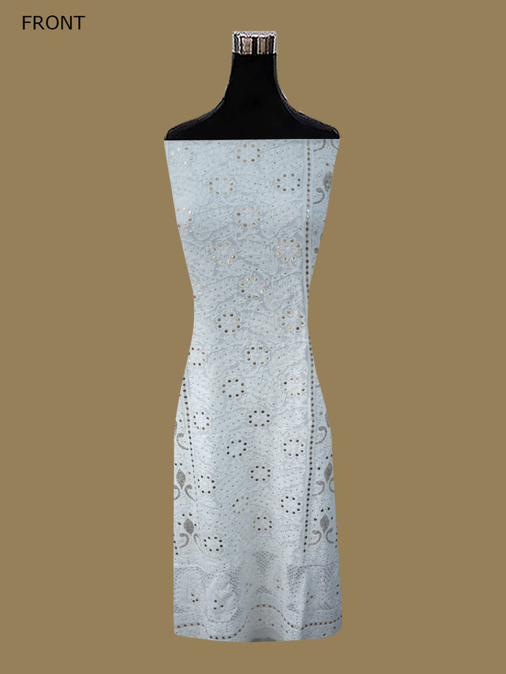 Women Hand Embroidered Chikankari Viscose Georgette Dressmaterial PC4124-WHITE1