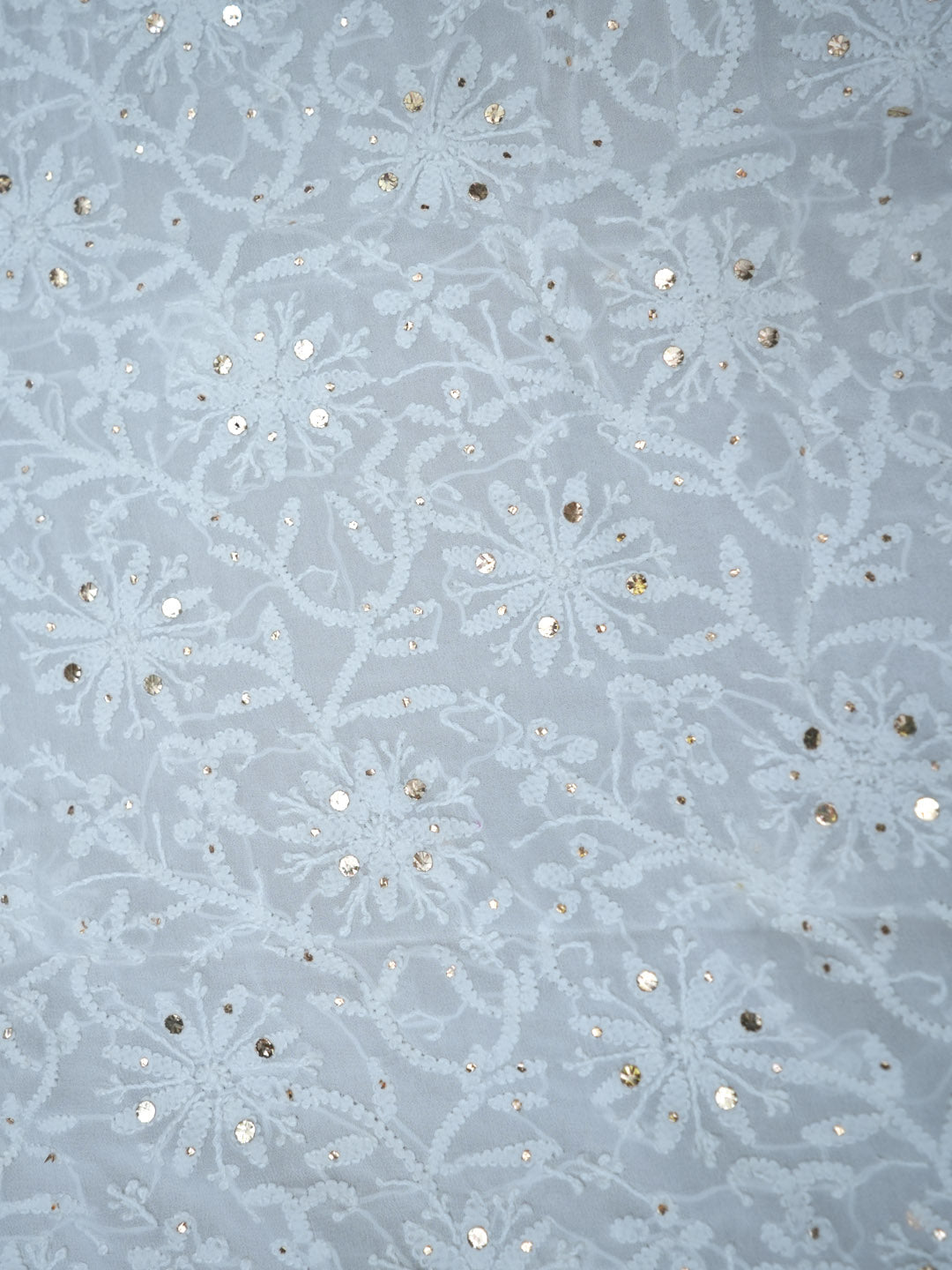 Women Hand Embroidered Chikankari Viscose Georgette Dressmaterial PC4124-WHITE3