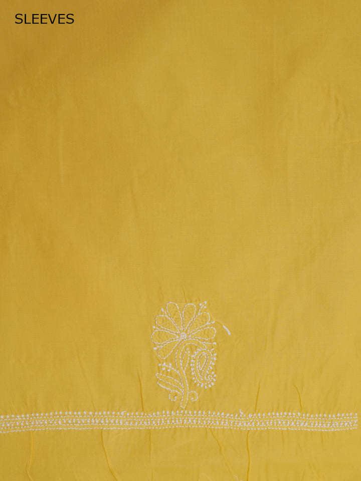 Women Hand Embroidered Chikankari Cotton Dressmaterial PCSCU00104FS-DARKYELLOW