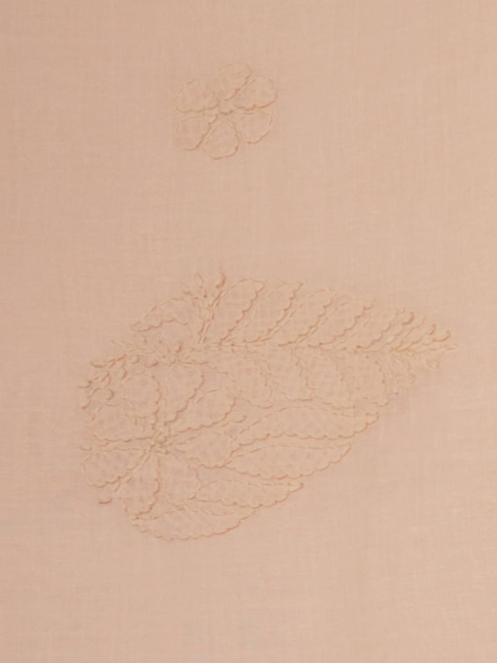 Women Hand Embroidered Cotton Chikankari Dress MaterialPCSCU00406FS-LIGHTPEACH
