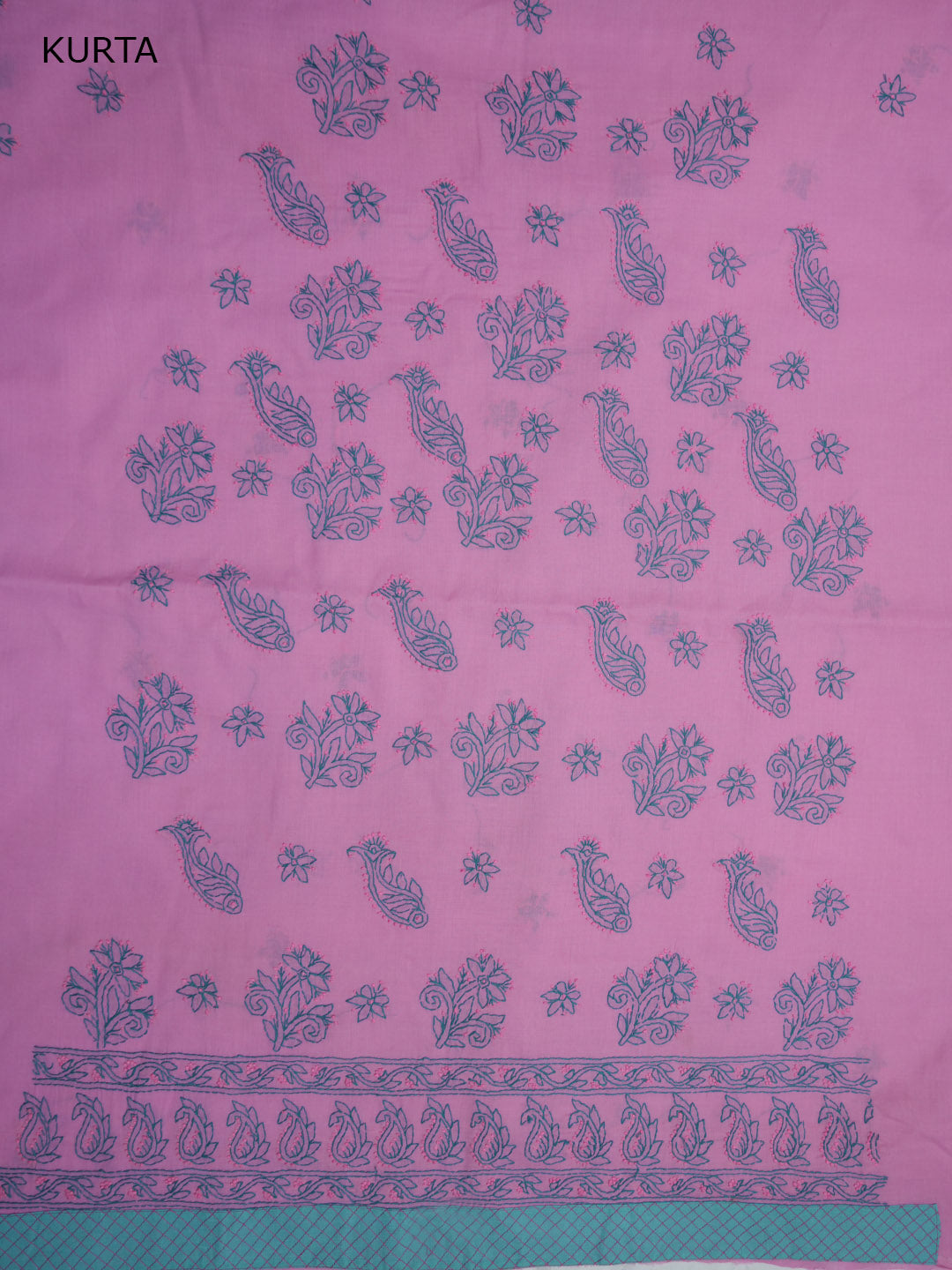 Women Hand Embroidered Chikankari Cotton Dressmaterial PC4120-BLUSHPINK