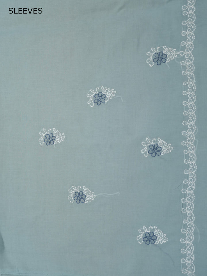 Women Hand Embroidered Cotton Chikankari Dress Material PCSCU00102FS-ASHGREY