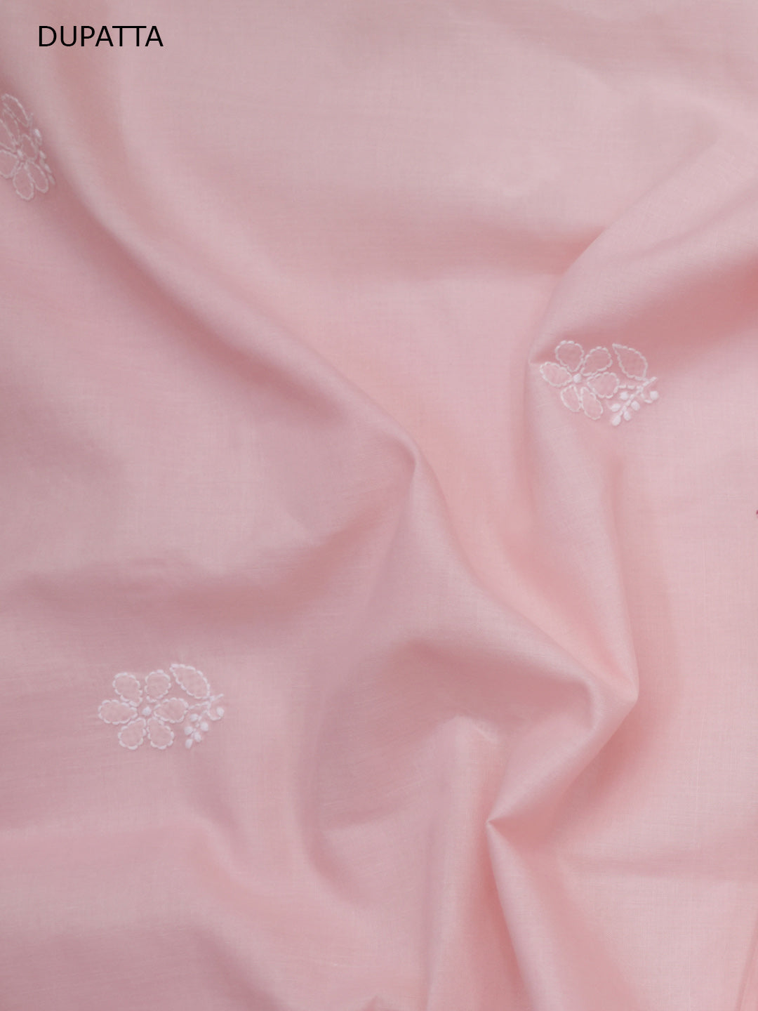 Women Hand Embroidered Chikankari Cotton DressMaterial PCSCU00104FS-LIGHTPEACH