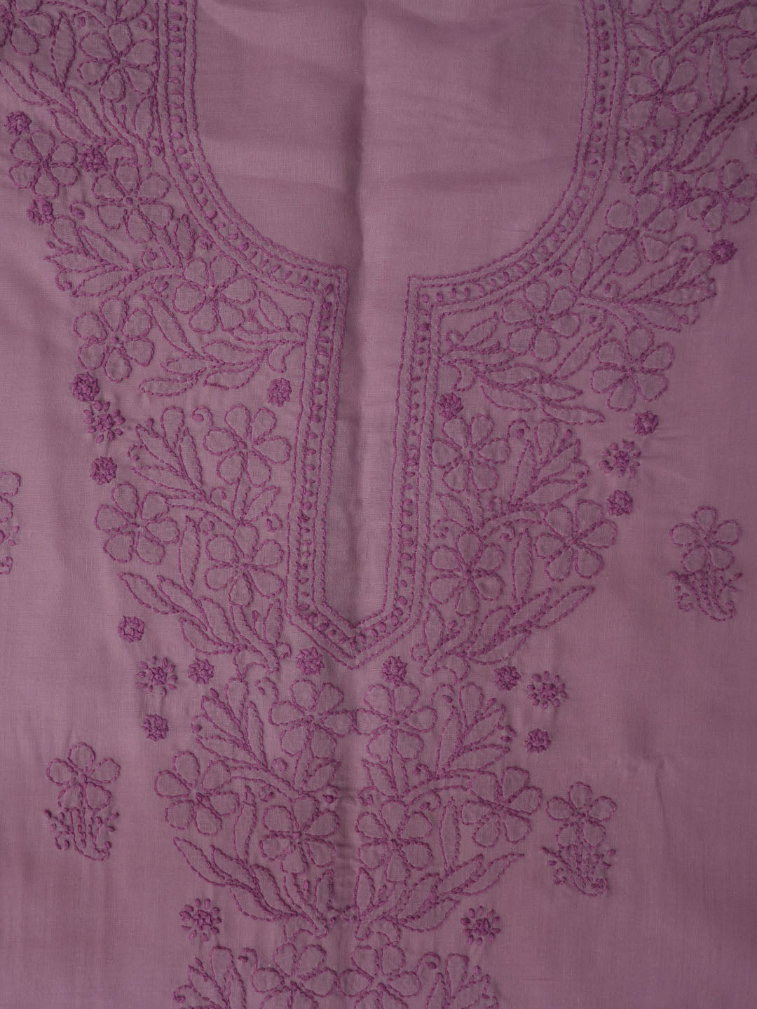 Women Hand Embroidered Cotton Chikankari Dress MaterialPCSCU00406FS-ONIONPINK