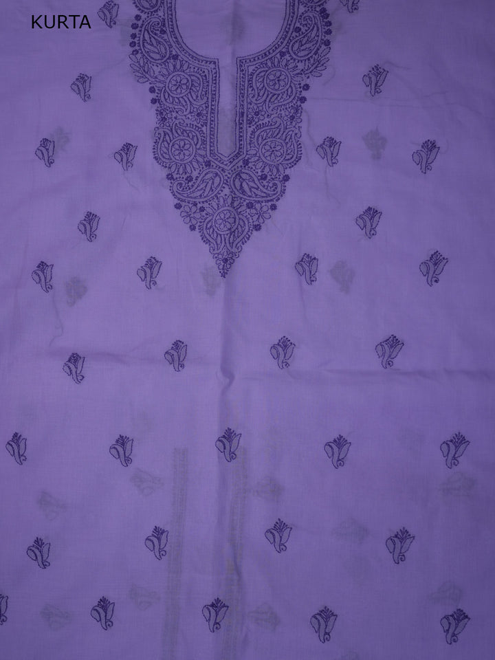 Women Hand Embroidered Chikankari Cotton Dressmaterial PCSCU00103FS-Mauve