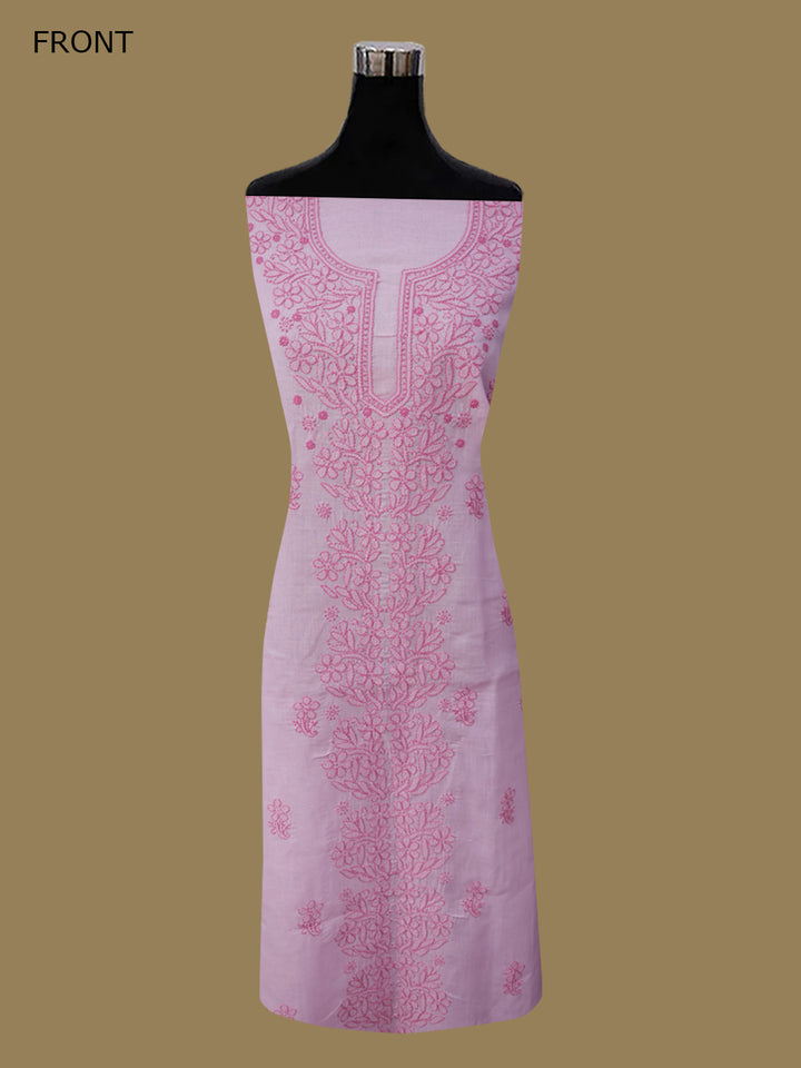 Women Hand Embroidered Chikankari Cotton Dressmaterial PCSCU00406FS-PINK