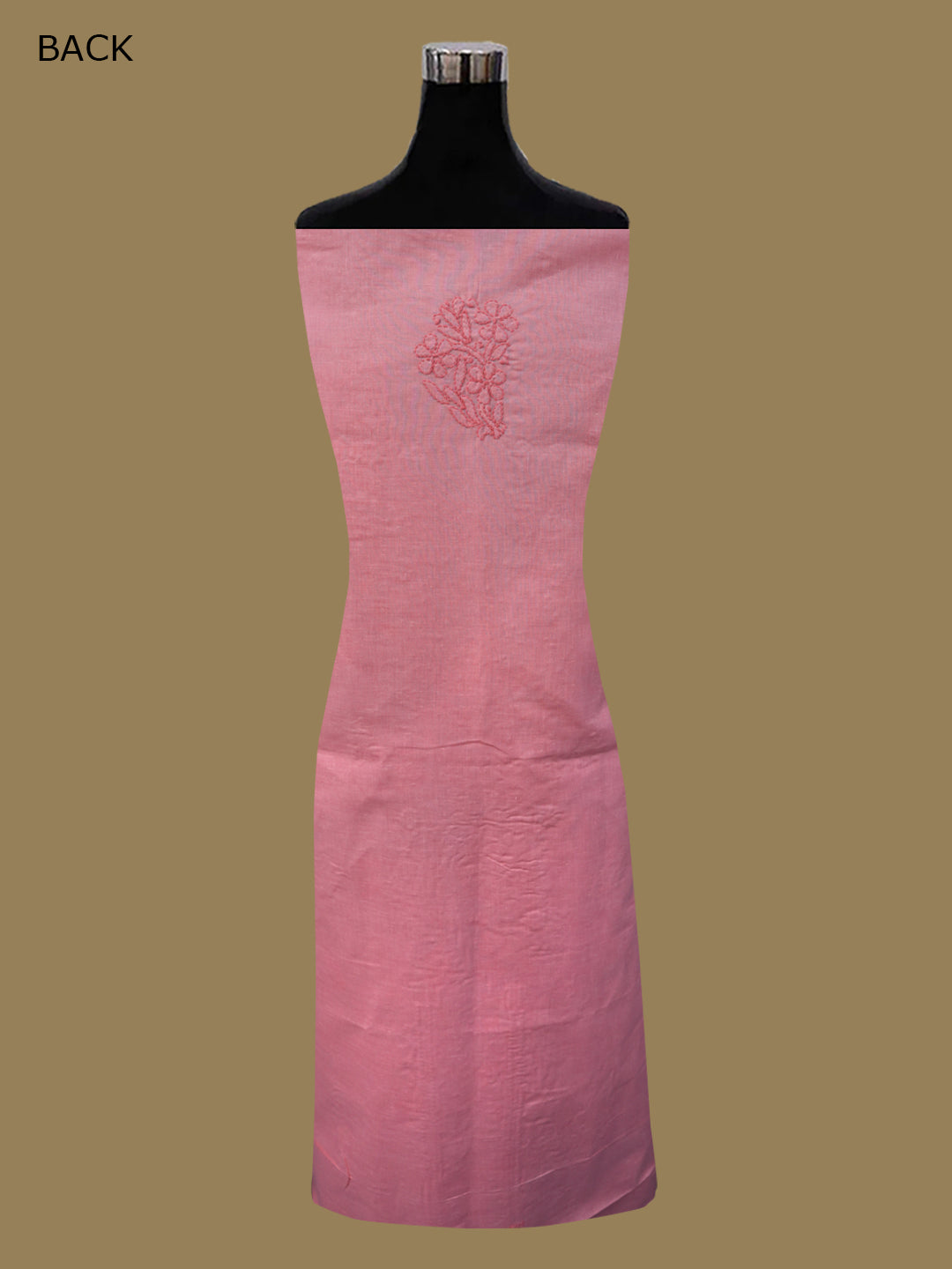 Women Hand Embroidered Chikankari Cotton DressMaterial PCSCU00406FS-DARKPEACH