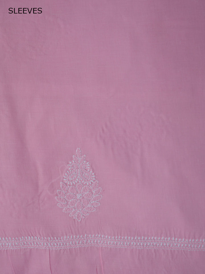 Women Hand Embroidered Chikankari Cotton Dressmaterial PCSCU00104FS-FLUORESCENTPINK