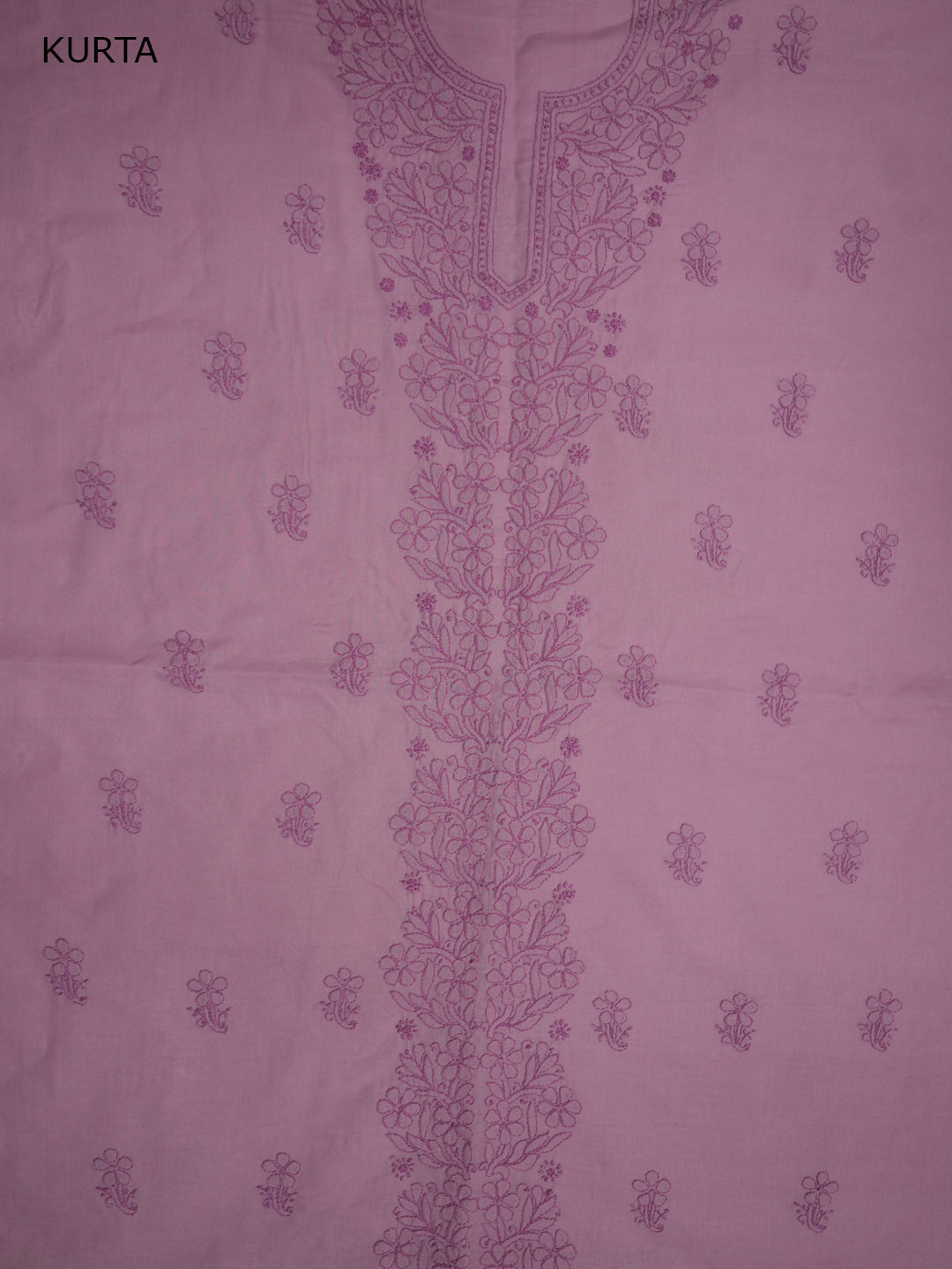 Women Hand Embroidered Cotton Chikankari Dress MaterialPCSCU00406FS-ONIONPINK