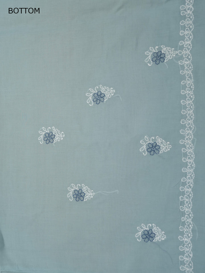 Women Hand Embroidered Cotton Chikankari Dress Material PCSCU00102FS-ASHGREY