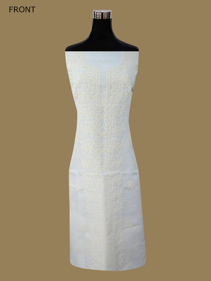 Women Hand Embroidered Chikankari Cotton Dressmaterial PCSCU00406FS-BEIGE