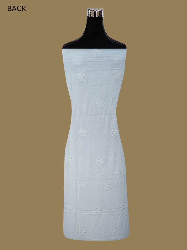Women Hand Embroidered Chikankari Viscose Georgette Dressmaterial PC4124-WHITE1