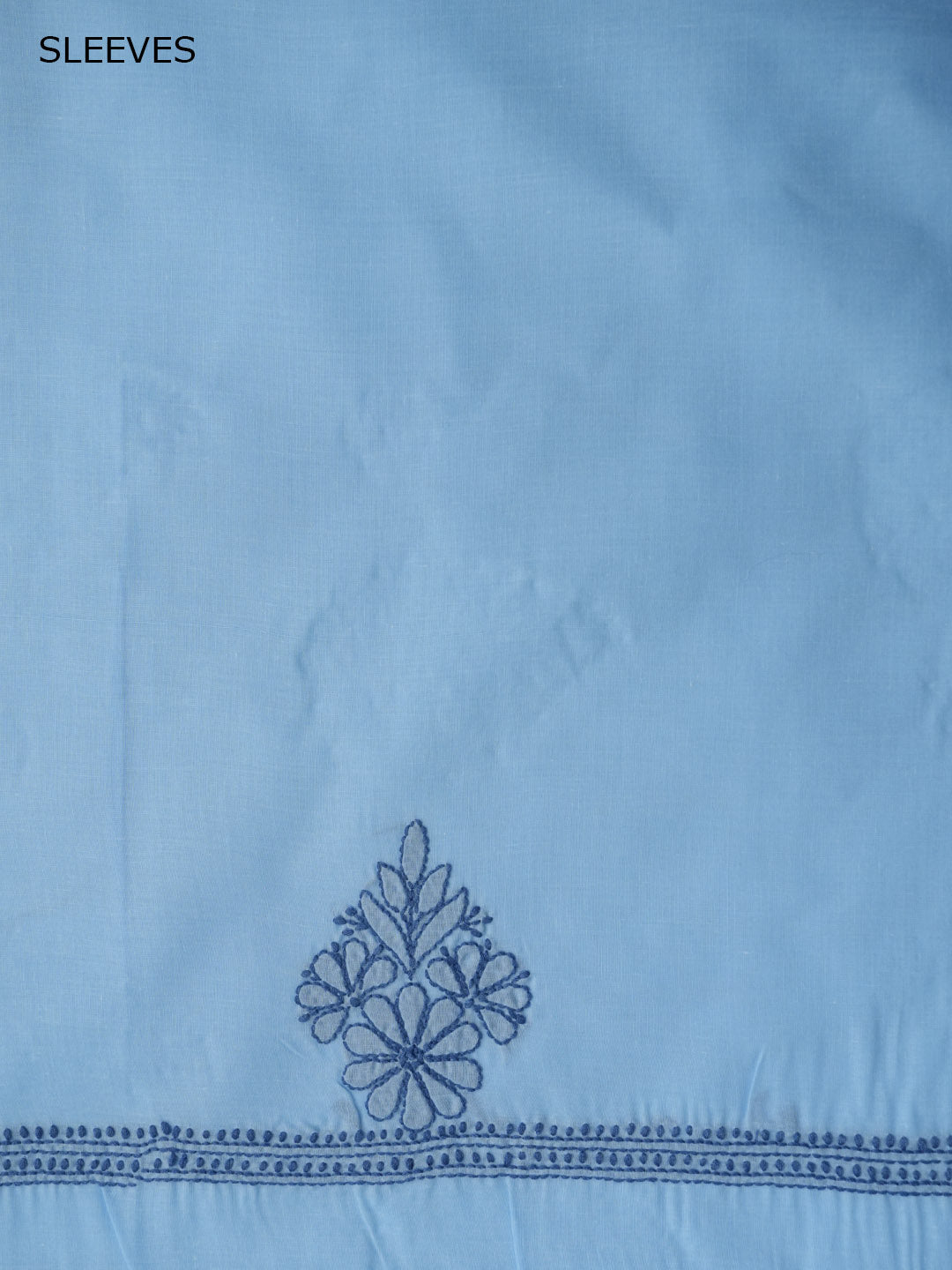 Women Hand Embroidered Cotton Chikankari Dress MaterialPCSCU00406FS-LIGHTBLUE