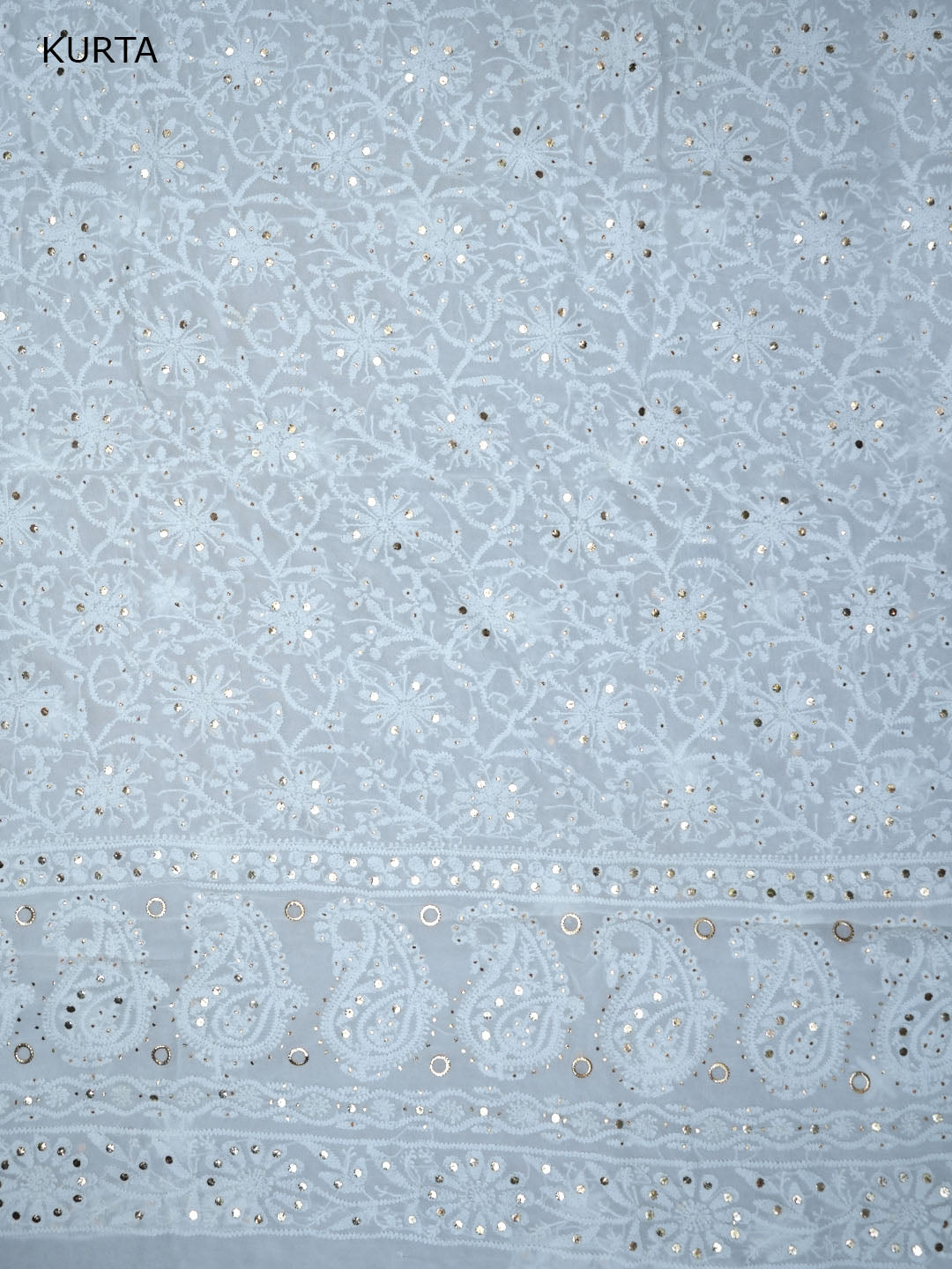Women Hand Embroidered Chikankari Viscose Georgette Dressmaterial PC4124-WHITE3