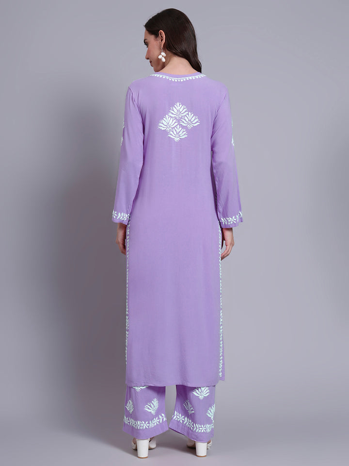 Women Hand Embroidered Chikankari Rayon kurta set PC4084KS