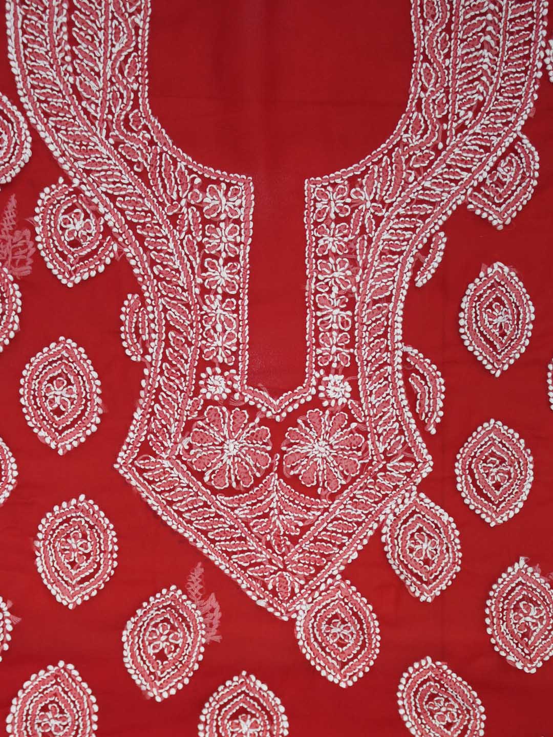 Hand Embroidered Chikankari Georgette Dress Material - PC3695