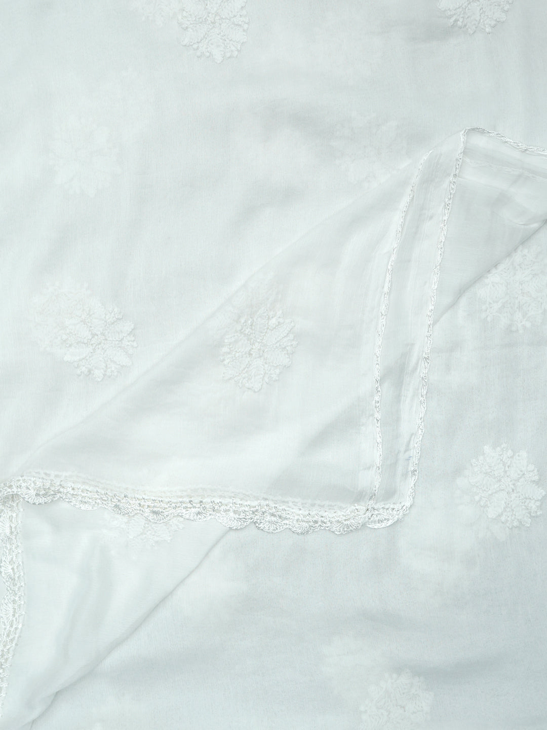 Women Hand Embroidered chiffon Chikankari Dupatta -PC4091