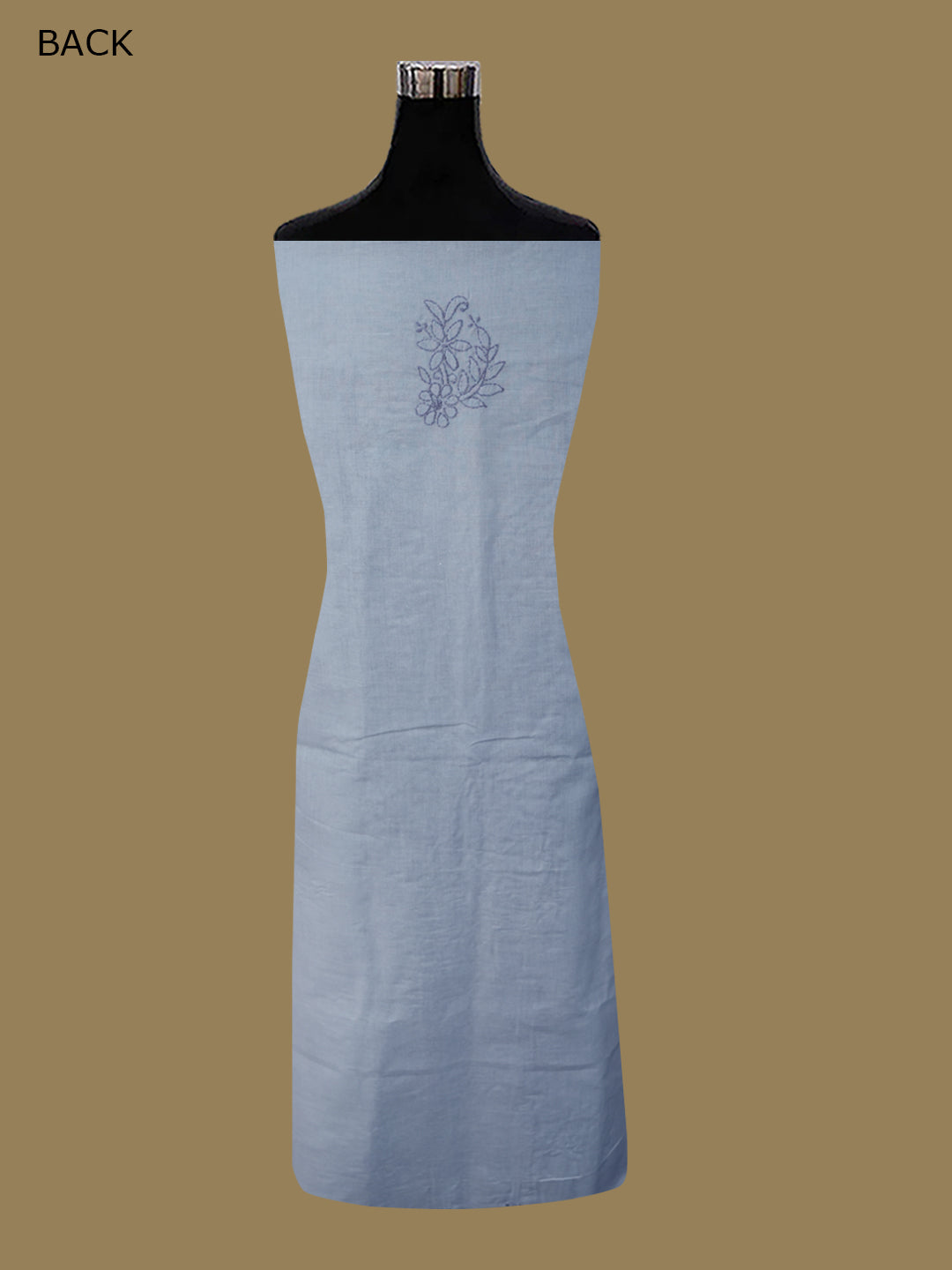 Women Hand Embroidered Cotton Chikankari Dress MaterialPCSCU00406FS-STEELGREY