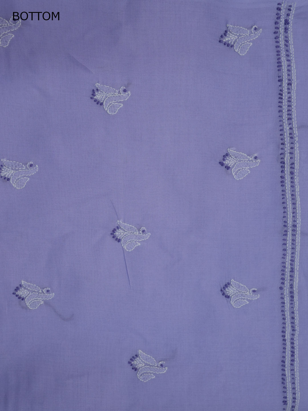 Women Hand Embroidered Cotton Chikankari Dress MaterialPCSCU00104FS-LAVENDER