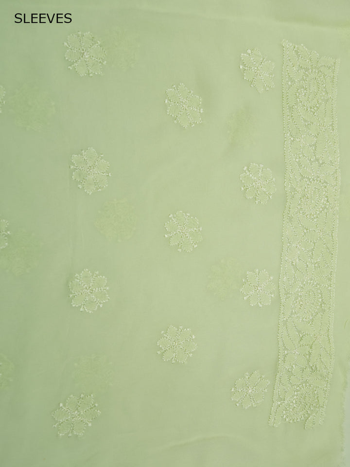 Women Hand Embroidered Chikankari Viscose Georgette Kurta fabric PC4122-SEAGREEN