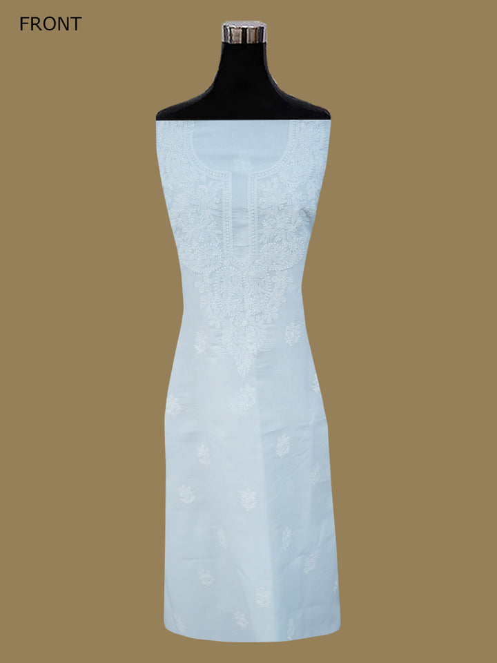 Women Hand Embroidered Chikankari Cotton DressMaterial PCSCU00104FS-SKYBLUE