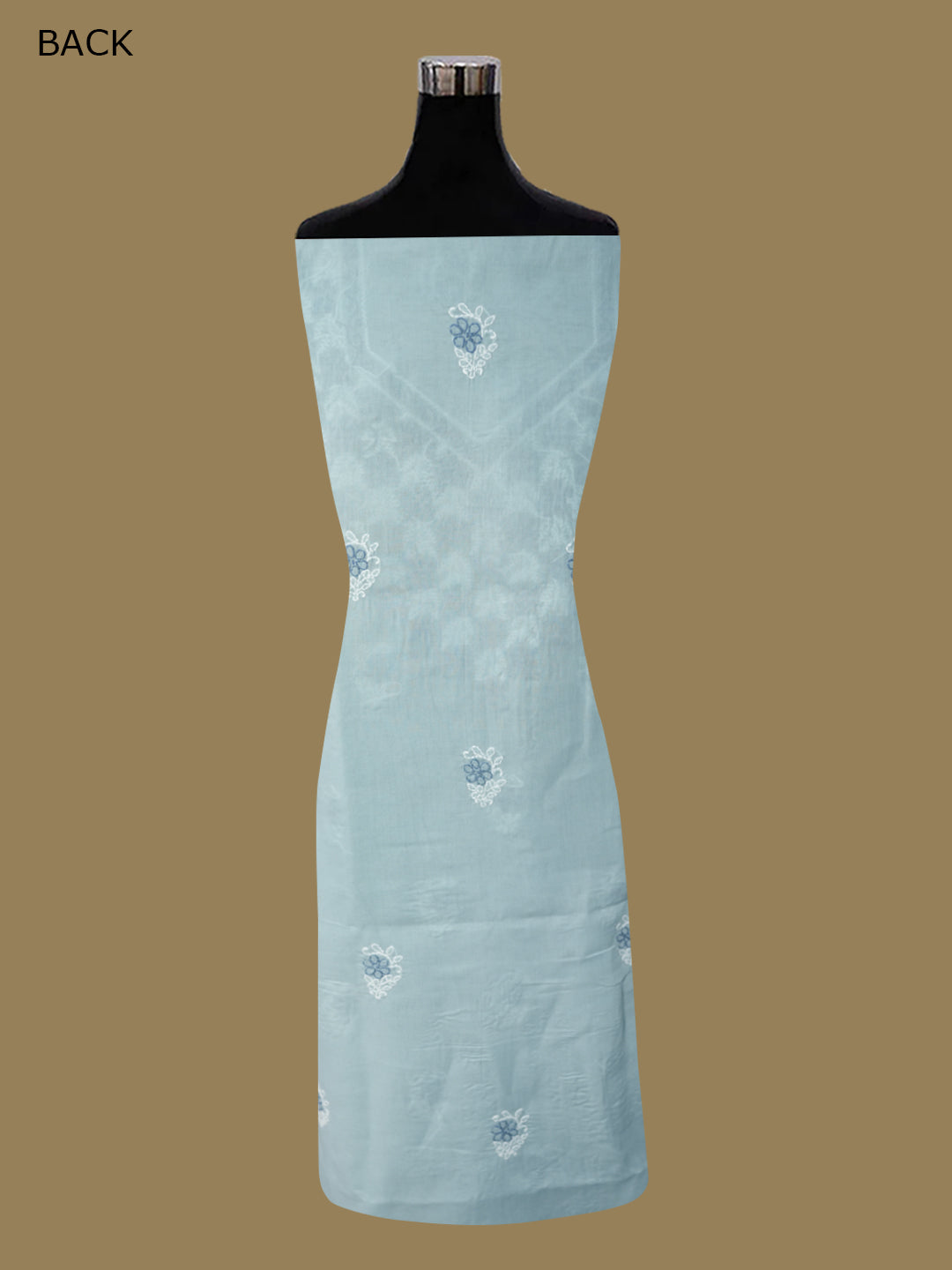 Women Hand Embroidered Cotton Chikankari Dress Material PCSCU00102FS-ASHGREY
