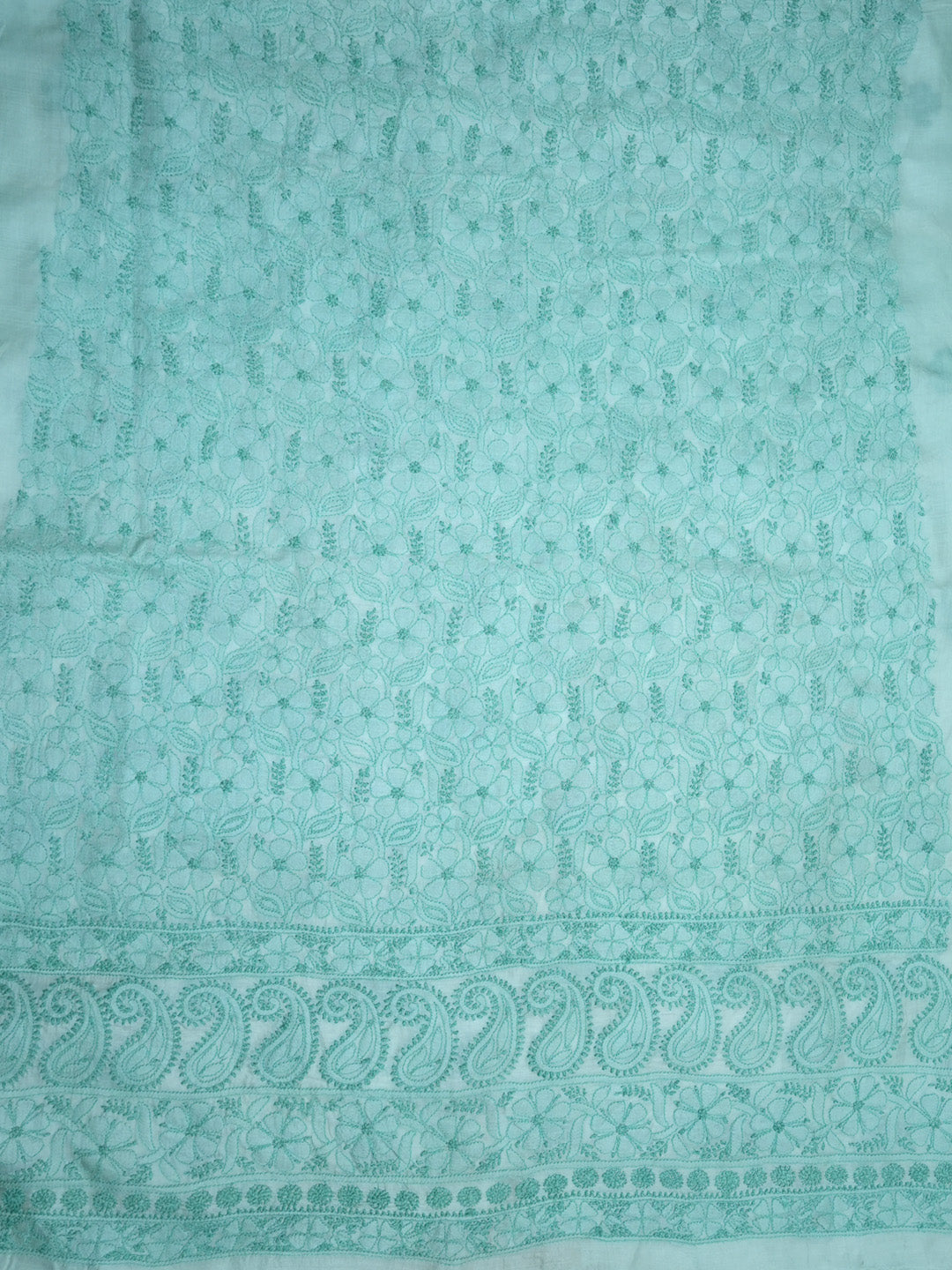 women hand embroidered chikankari cotton dressmaterial PC4120-SEAGREEN7
