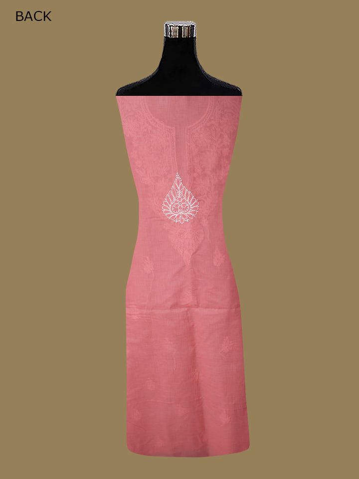 Women Hand Embroidered Cotton Chikankari Dress Material PCSCU00104FS Carrotpink