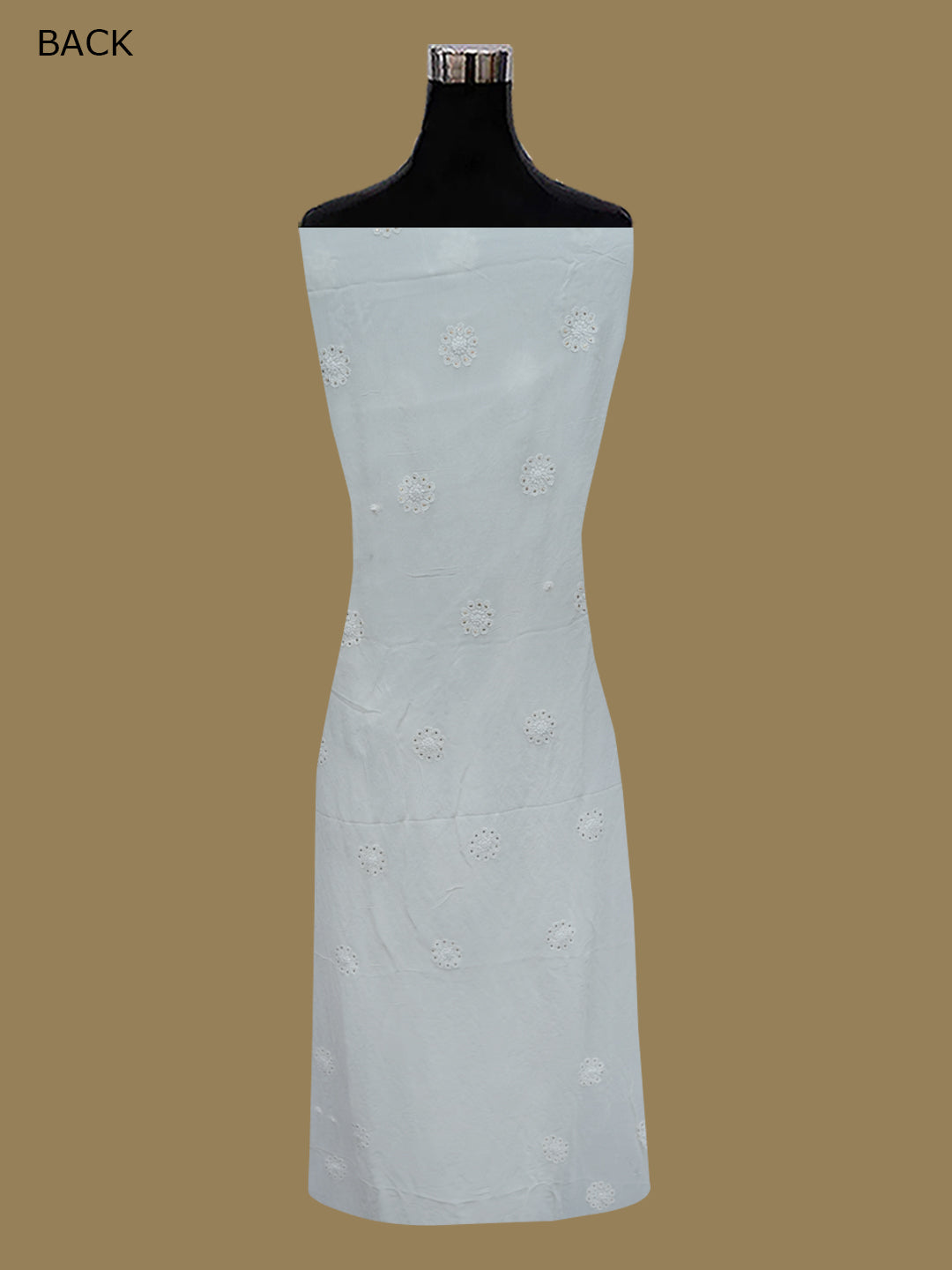 Women Hand Embroidered Chikankari Viscose Georgette Dressmaterial PC4124-WHITE6