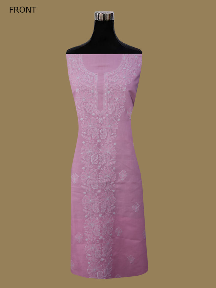 Women Hand Embroidered Chikankari Cotton Dressmaterial PCSCU00104FS-PINK