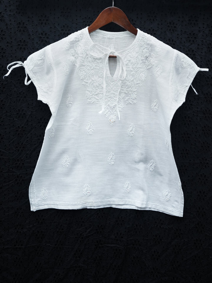 Chikankari Women Hand Embroidered Cotton Top PC3969