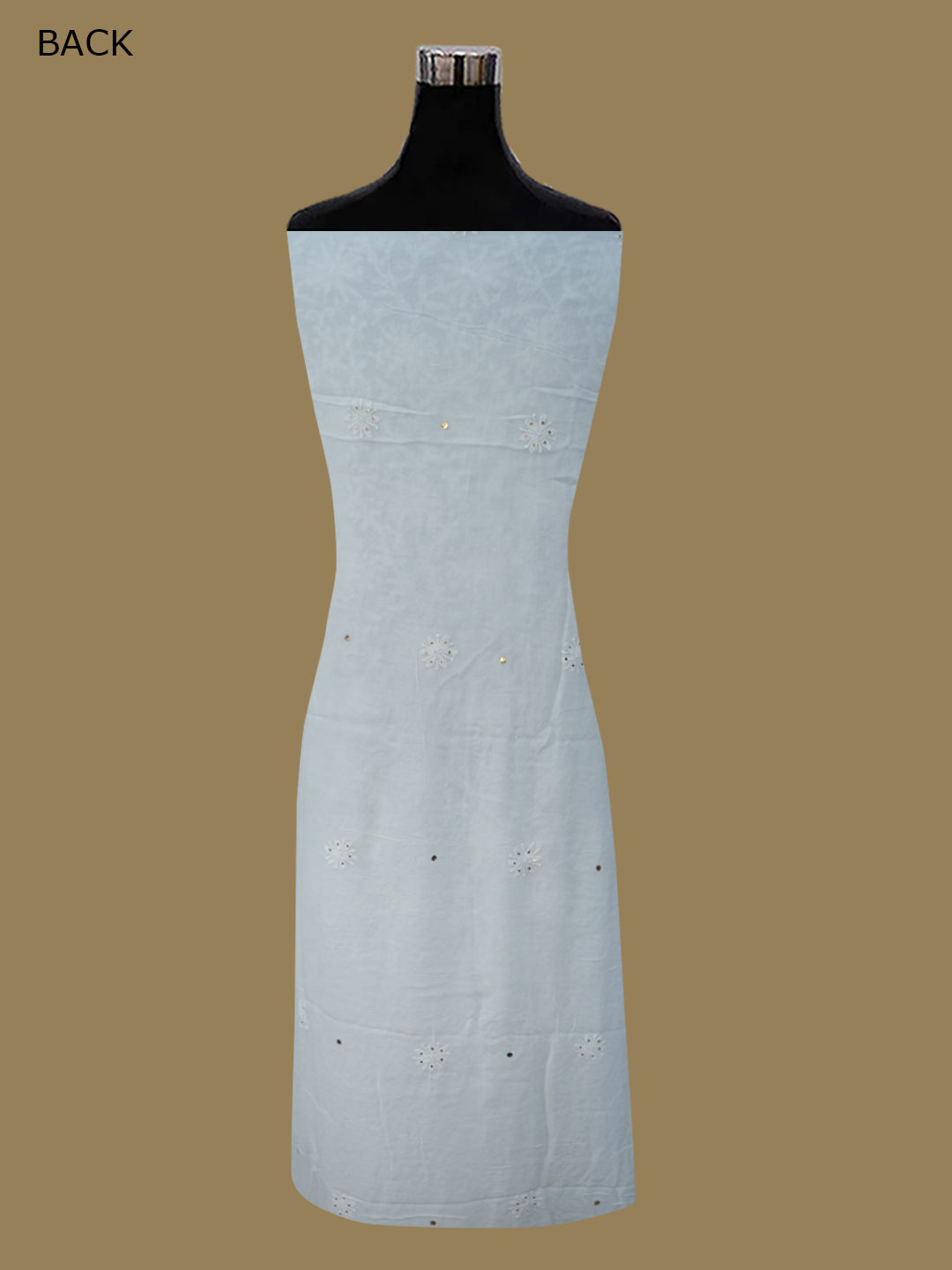 Women Hand Embroidered Chikankari Viscose Georgette Dressmaterial PC4124-WHITE3