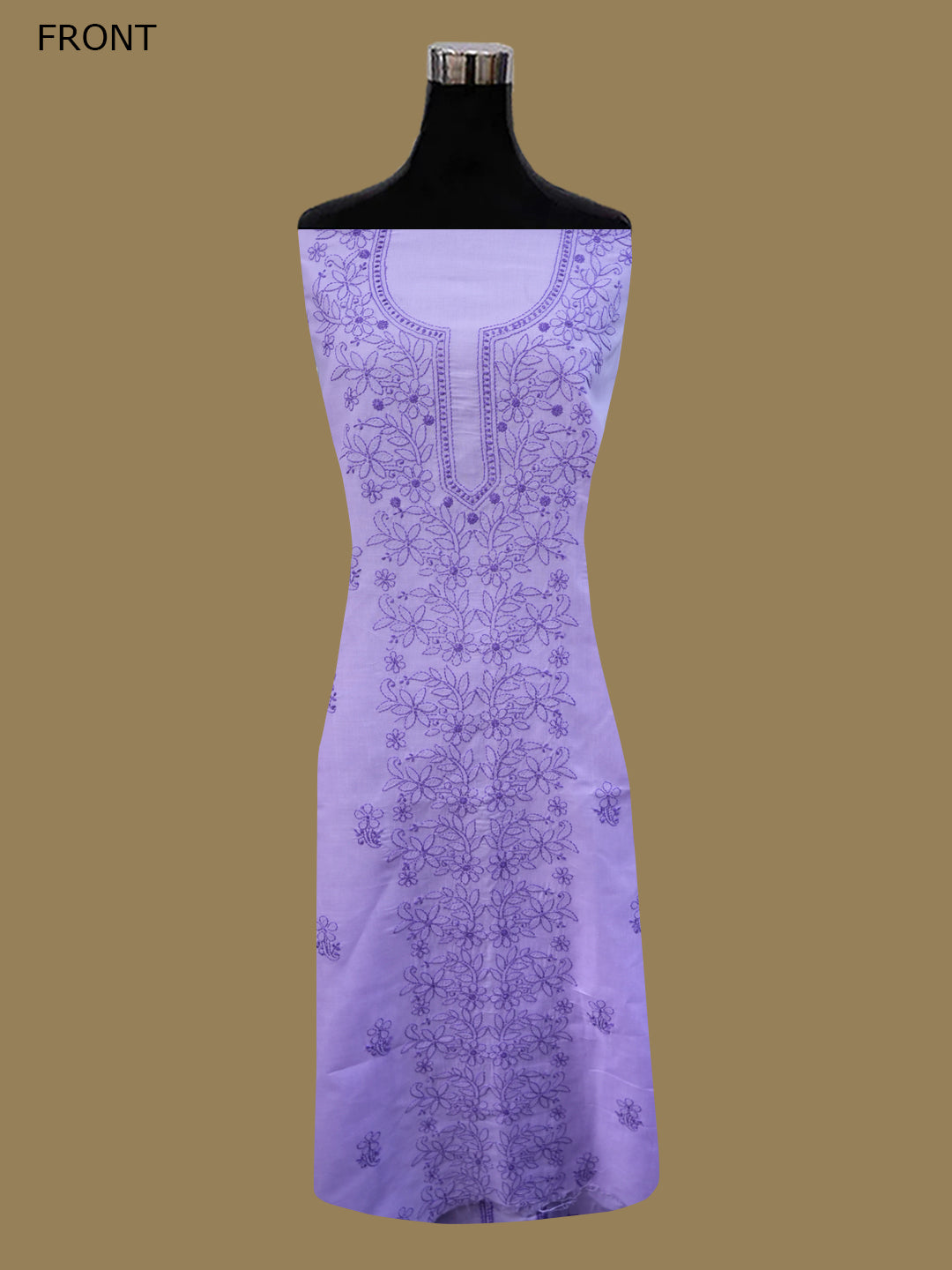 Women Hand Embroidered Chikankari Cotton Dressmaterial PCSCU00406FS-MAUVE