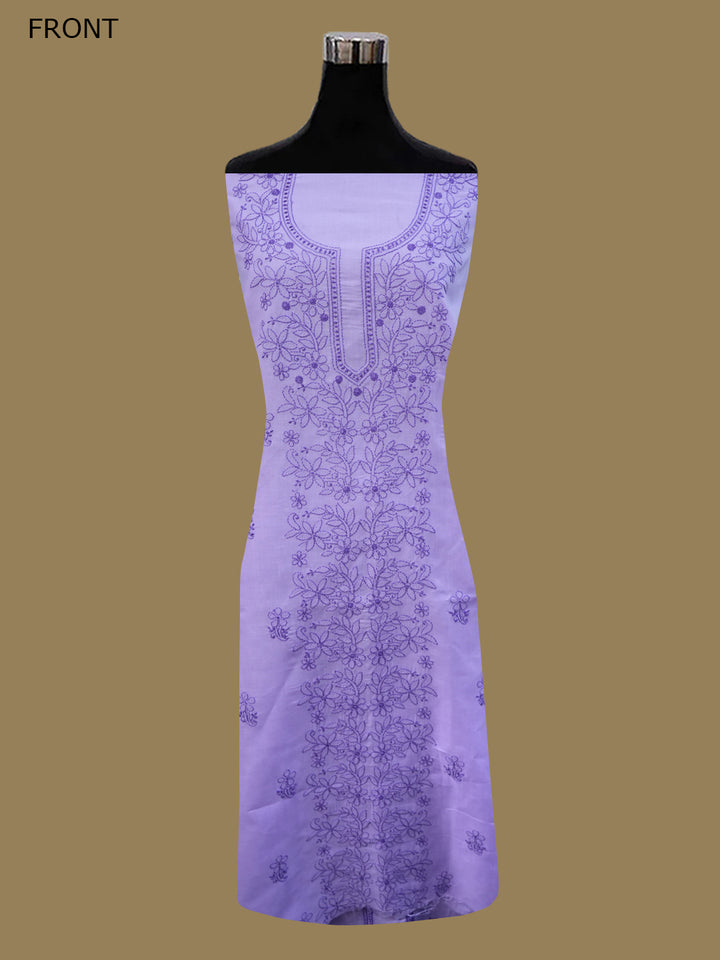 Women Hand Embroidered Chikankari Cotton Dressmaterial PCSCU00406FS-MAUVE