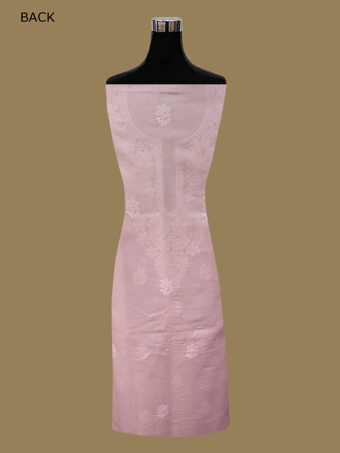 Women Hand Embroidered Chikankari Cotton DressMaterial PCSCU00104FS-LIGHTPEACH