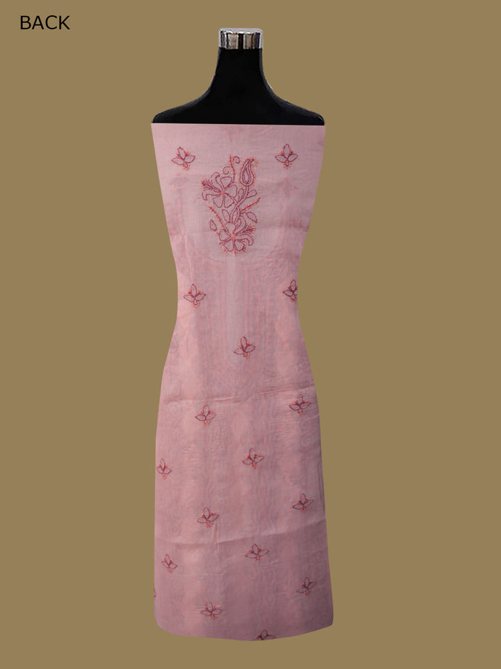 Women Hand Embroidered Chikankari Cotton Dressmaterial PC4120-DUSTYROSE
