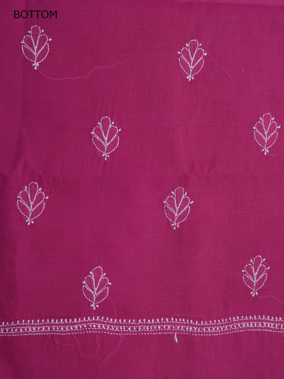 Women Hand Embroidered Chikankari Cotton Dressmaterial PCSCU00104FS-MAGENTA