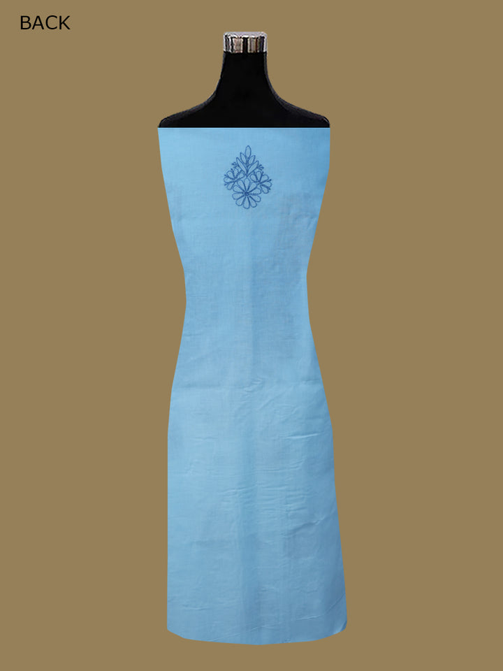 Women Hand Embroidered Cotton Chikankari Dress MaterialPCSCU00406FS-LIGHTBLUE