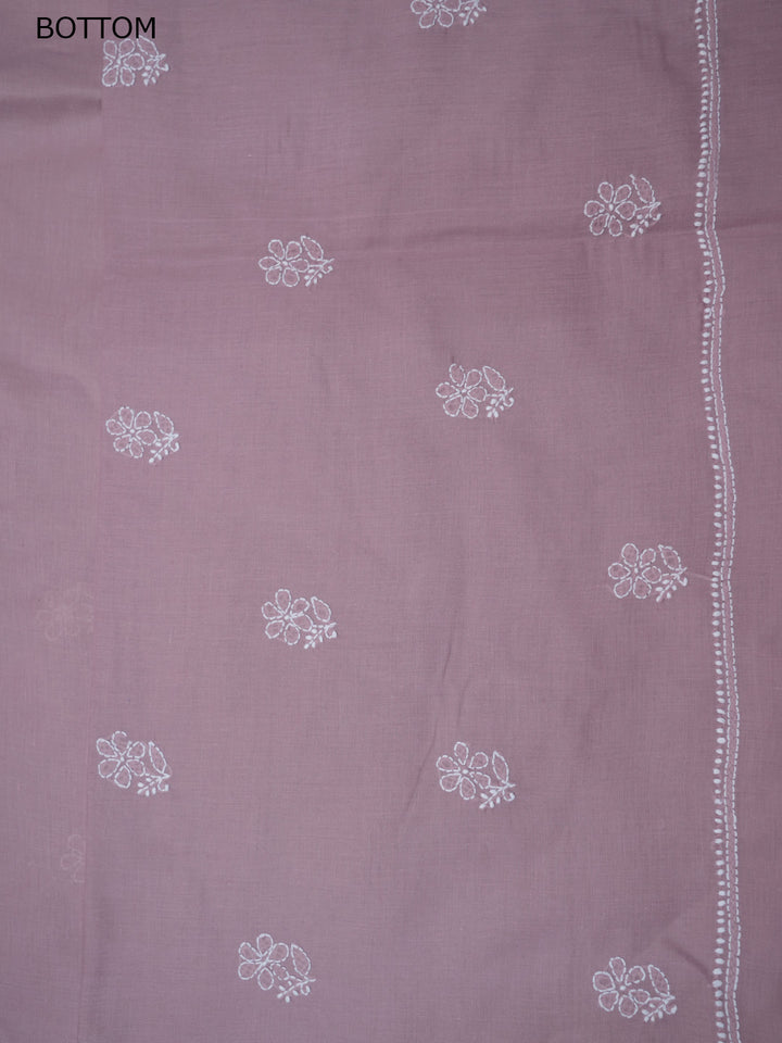 Women Hand Embroidered Chikankari Cotton Dressmaterial PCSCU00104FS-ONIONPINK