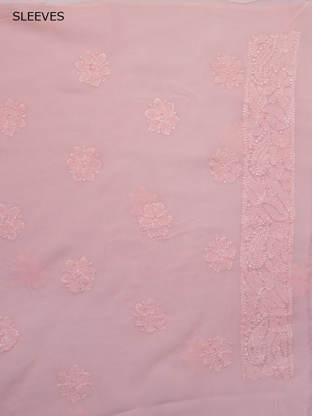Women Hand Embroidered Chikankari Viscose Georgette Kurta Fabric PC4122-PEACH